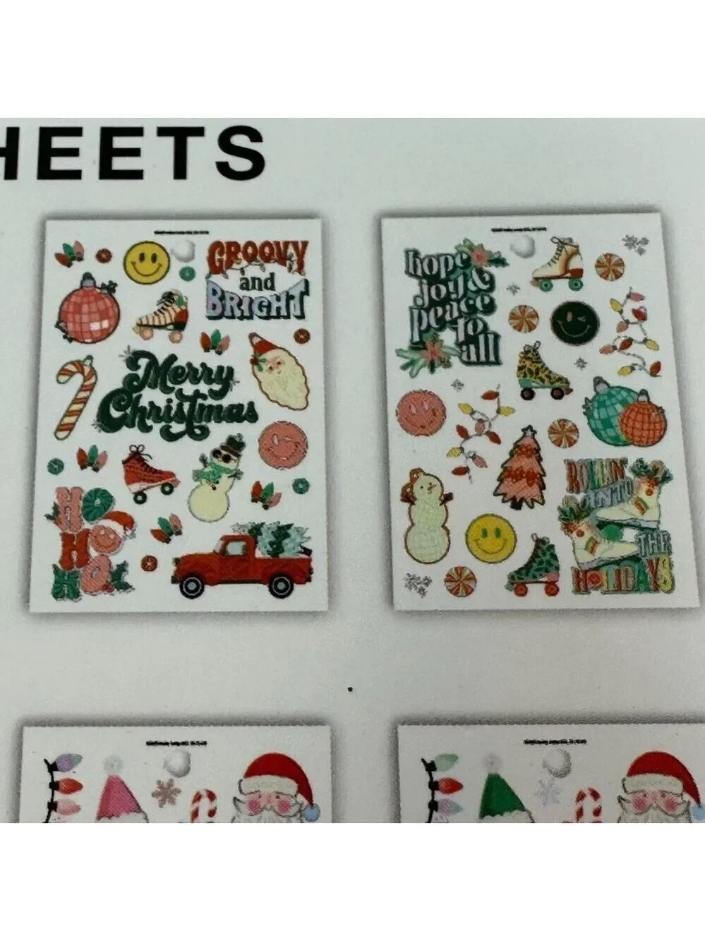 Christmas Paper Crafts Santa Jolly  Sticker Pack 16 Sheets 449 Piece Foil Accent